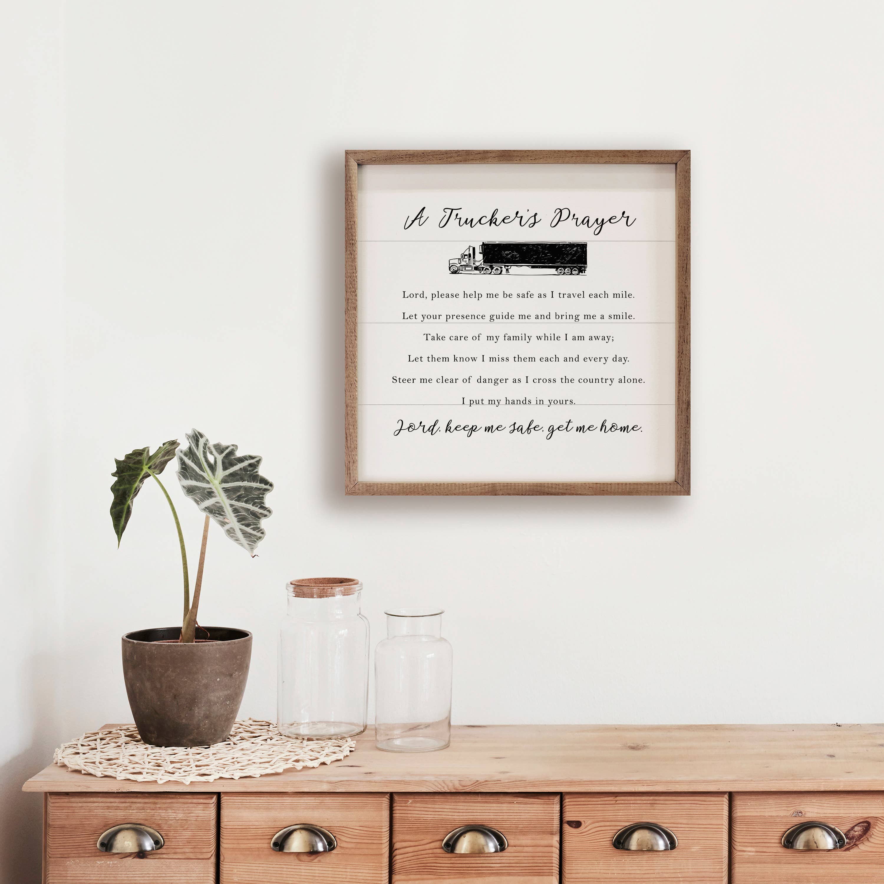 Kendrick Home - Wholesale Wood Wall Art - A Trucker's Prayer White2