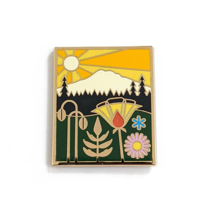 Mount Rainer hård emalje Pin for engroshandel hos Amber Leaders Designs