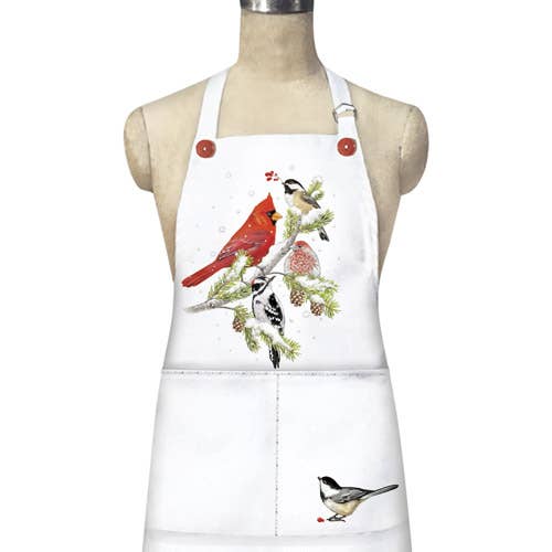 Winter Branch Birds Apron for wholesale by Mary Lake-Thompson Ltd.