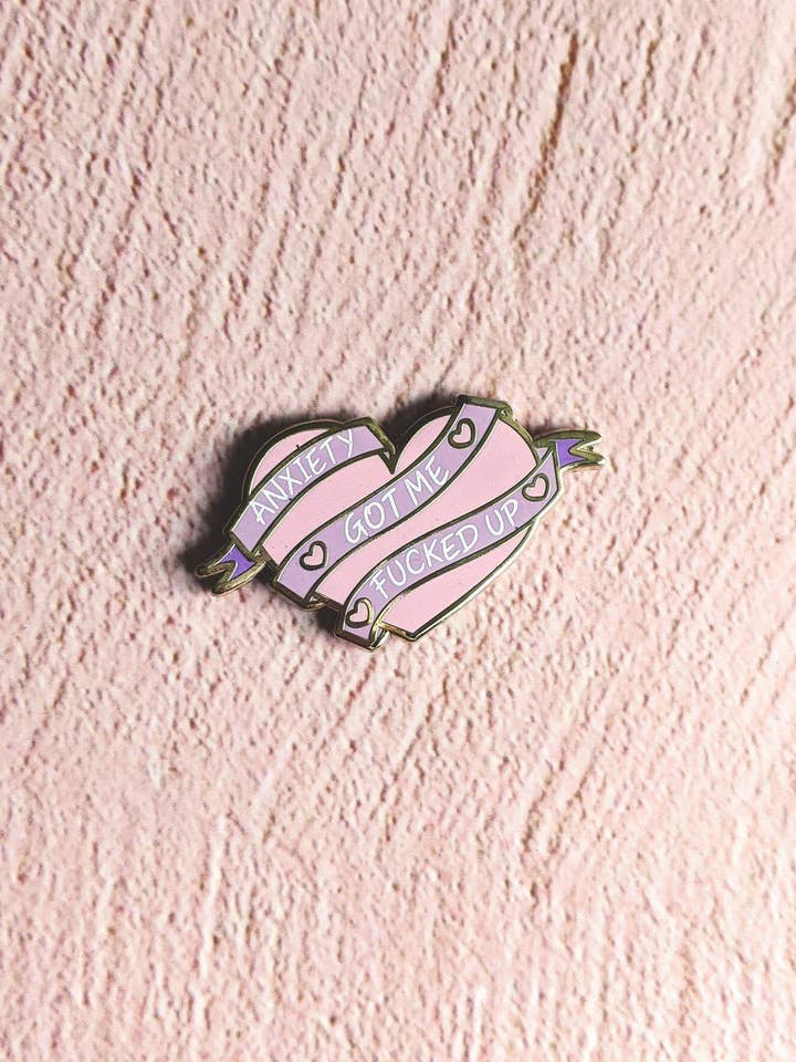 Anxiety Heart Enamel Pin for wholesale by Killing Her Softly