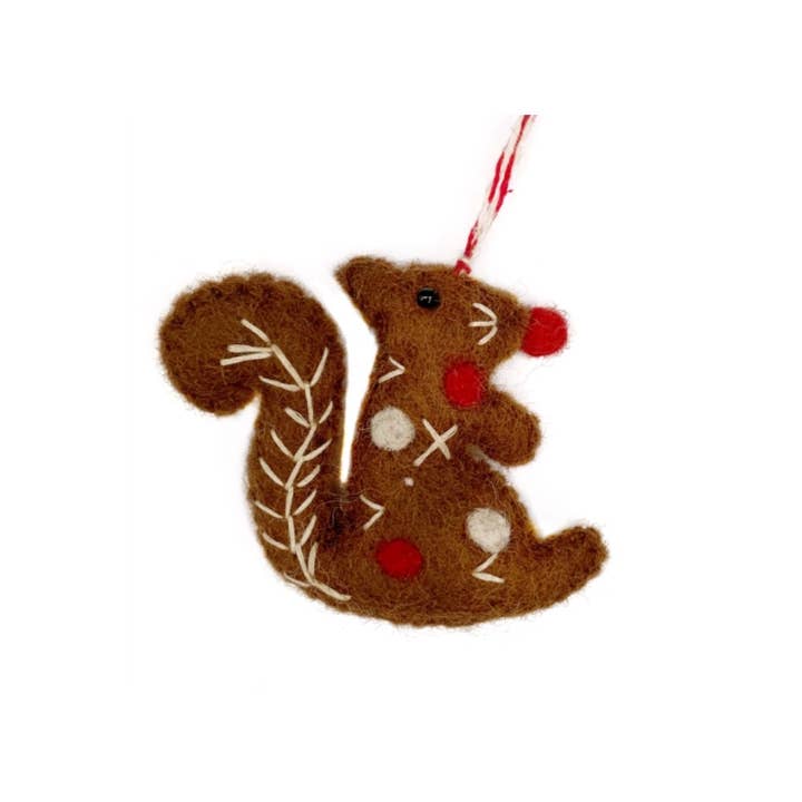 Ornaments 4 Orphans - Wholesale Ornament - Squirrel Felt Wool Christmas Ornament