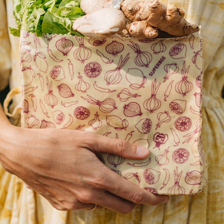 Small Reusable Beeswax Wrap Food/Bread Bag for Food - Spicy for wholesale by SuperBee - Eco Living Made Easy