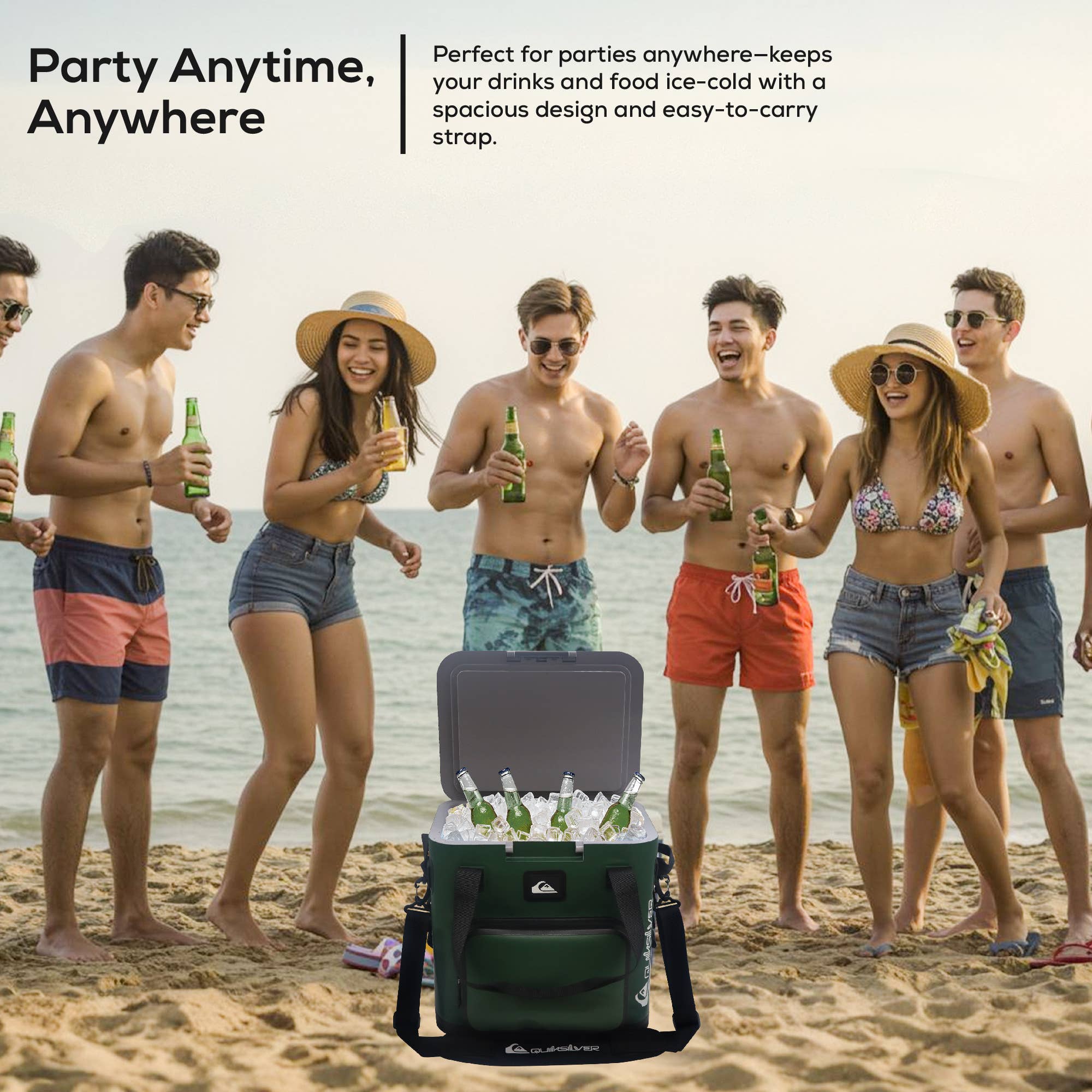 Quiksilver Hydration - Wholesale Cooler/Cooler Bag - Coastal Collection Zipperless Box Cooler 18