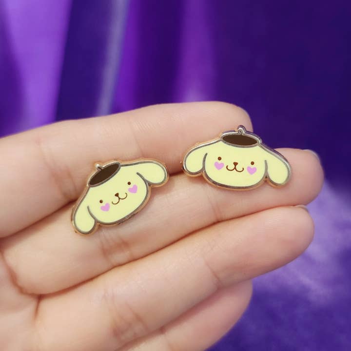 Golden Retriever Friend Enamel Stud Earrings for wholesale by SHOPMALASTORE