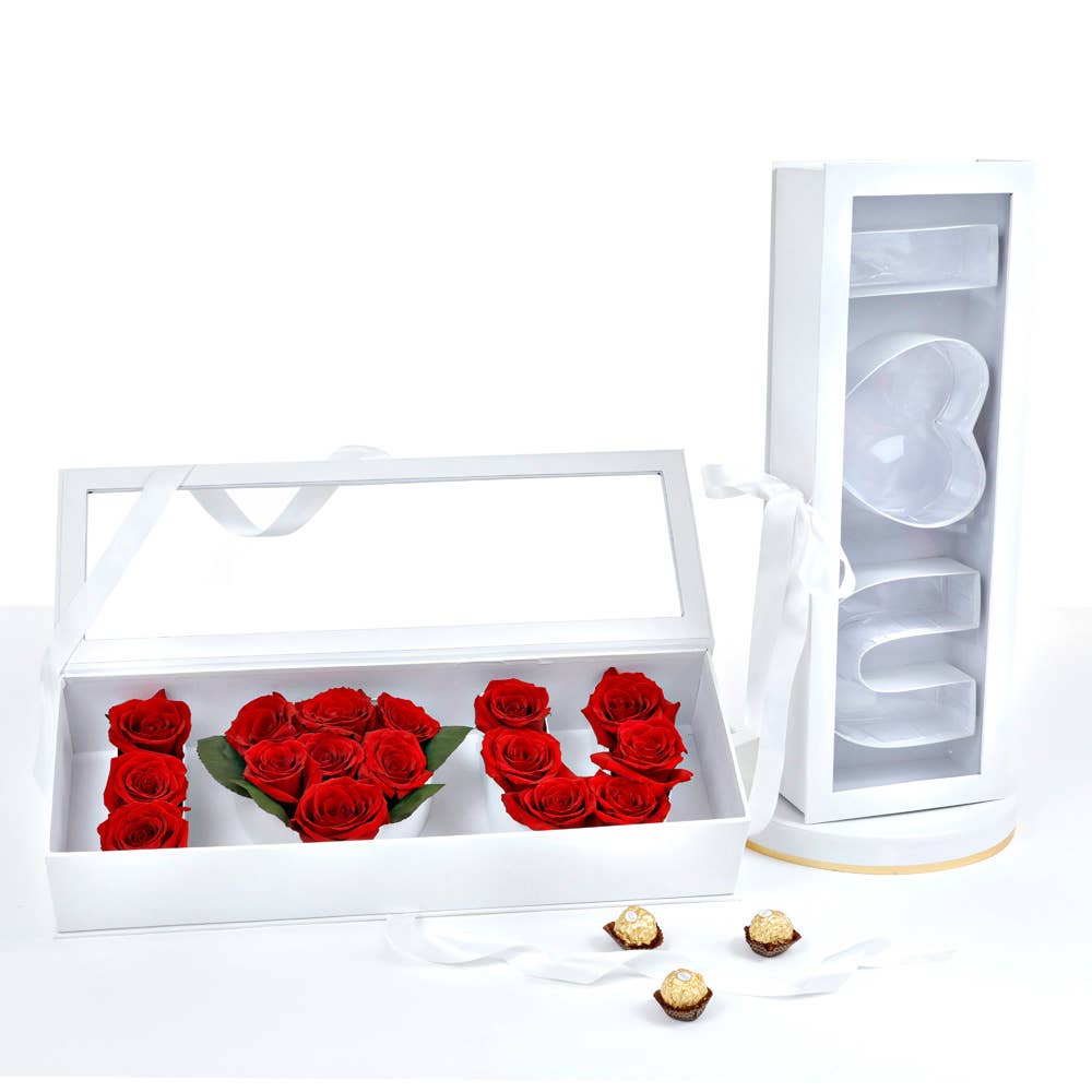 UNIKPACKAGING – wholesale Gift box – I Love U" Box with Clear Top, Plastic Liner & Ribbon1