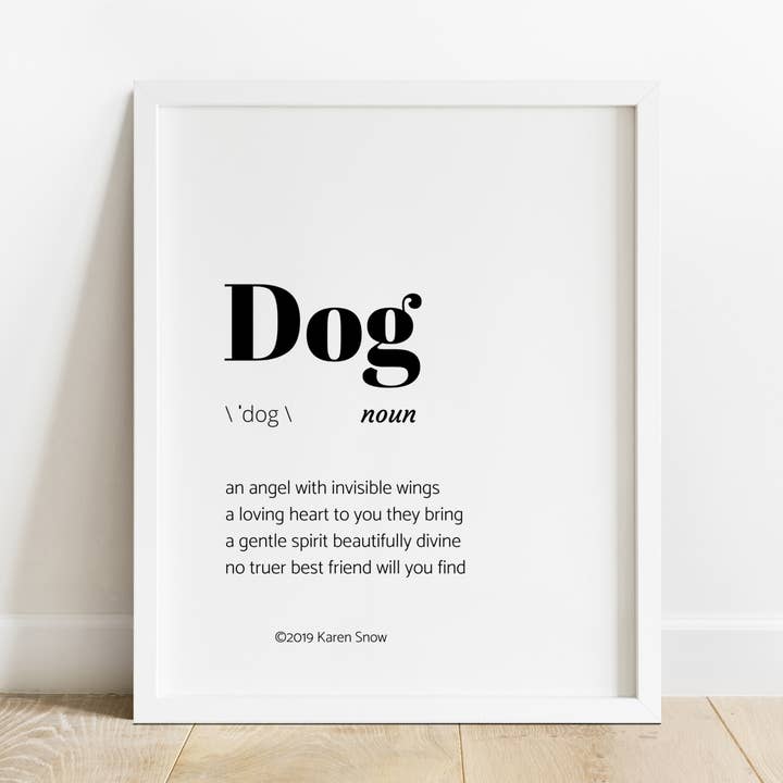 Dog Poetry Print, 8x10 Art Print for wholesale by Quill & Keepsake