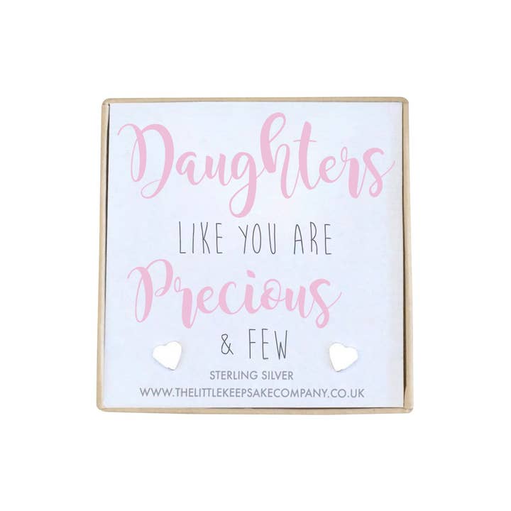 Sterling sølv citat øreringe - døtre som du er dyrebare og få for engroshandel hos The Little Keepsake Company
