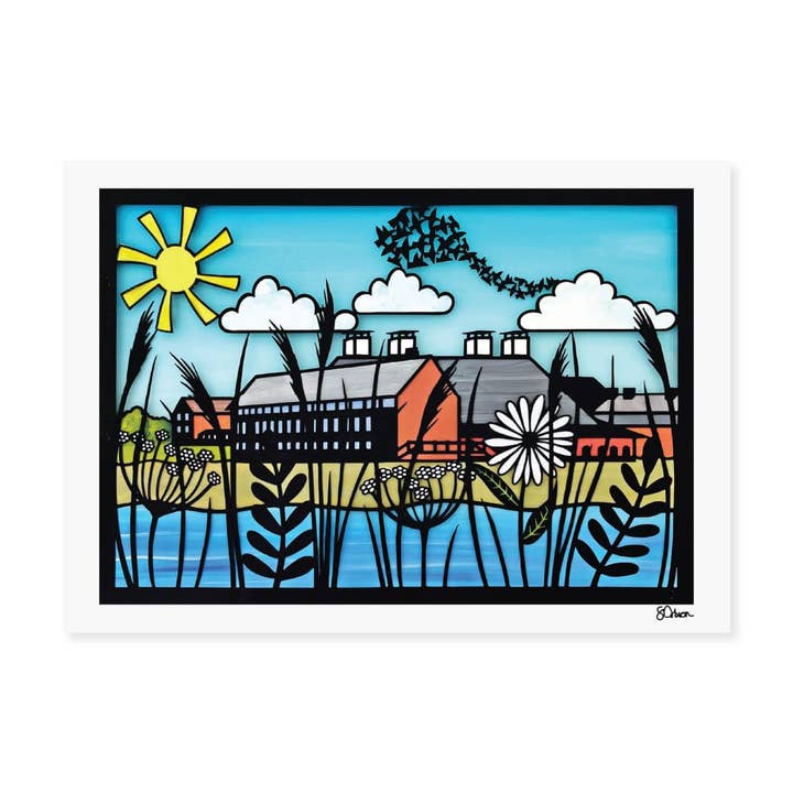 A4 or A3 print: Snape Maltings scene in Suffolk for wholesale by The Leaf Press