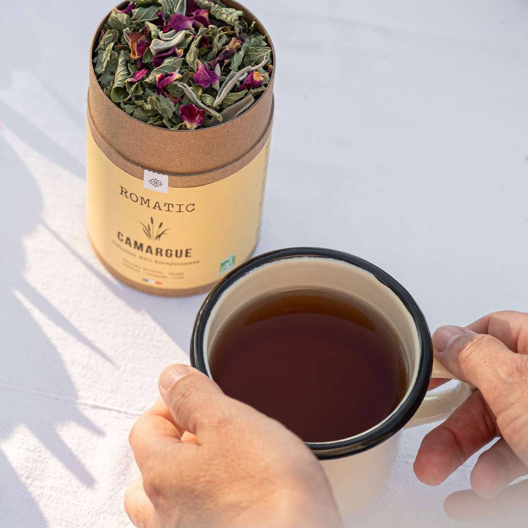 ROMATIC - Wholesale Gezondheid/Detox thee - CAMARGUE biologische infusie 35 g - munt - salie - roos1