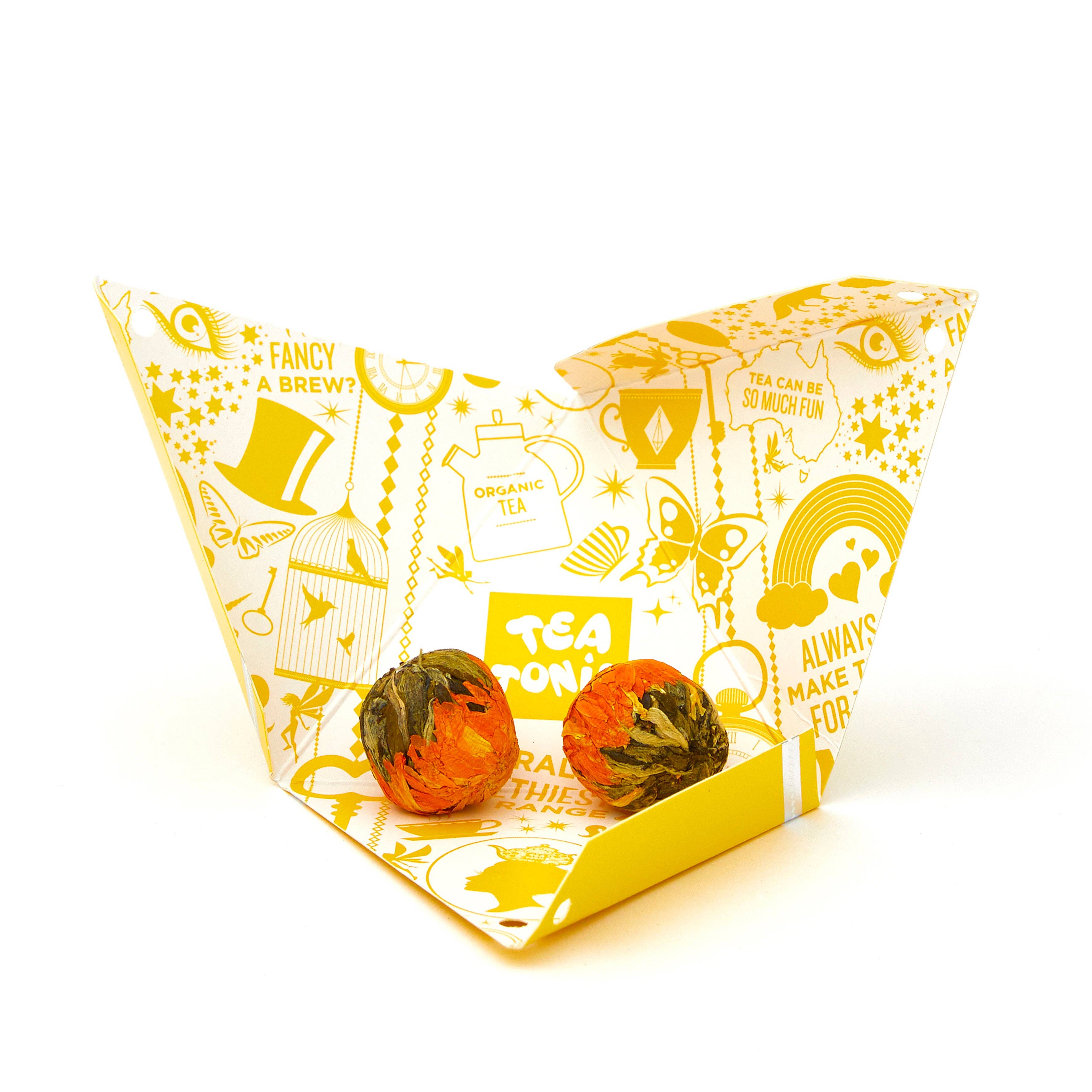 Tea Tonic - Wholesale Health/Detox Tea - Flowering Tea Ball "Golden Fortune"1