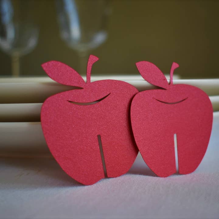 Äpplen vinglas lägg på i rött | Judisk semesterdekoration för wholesale av thekitcut