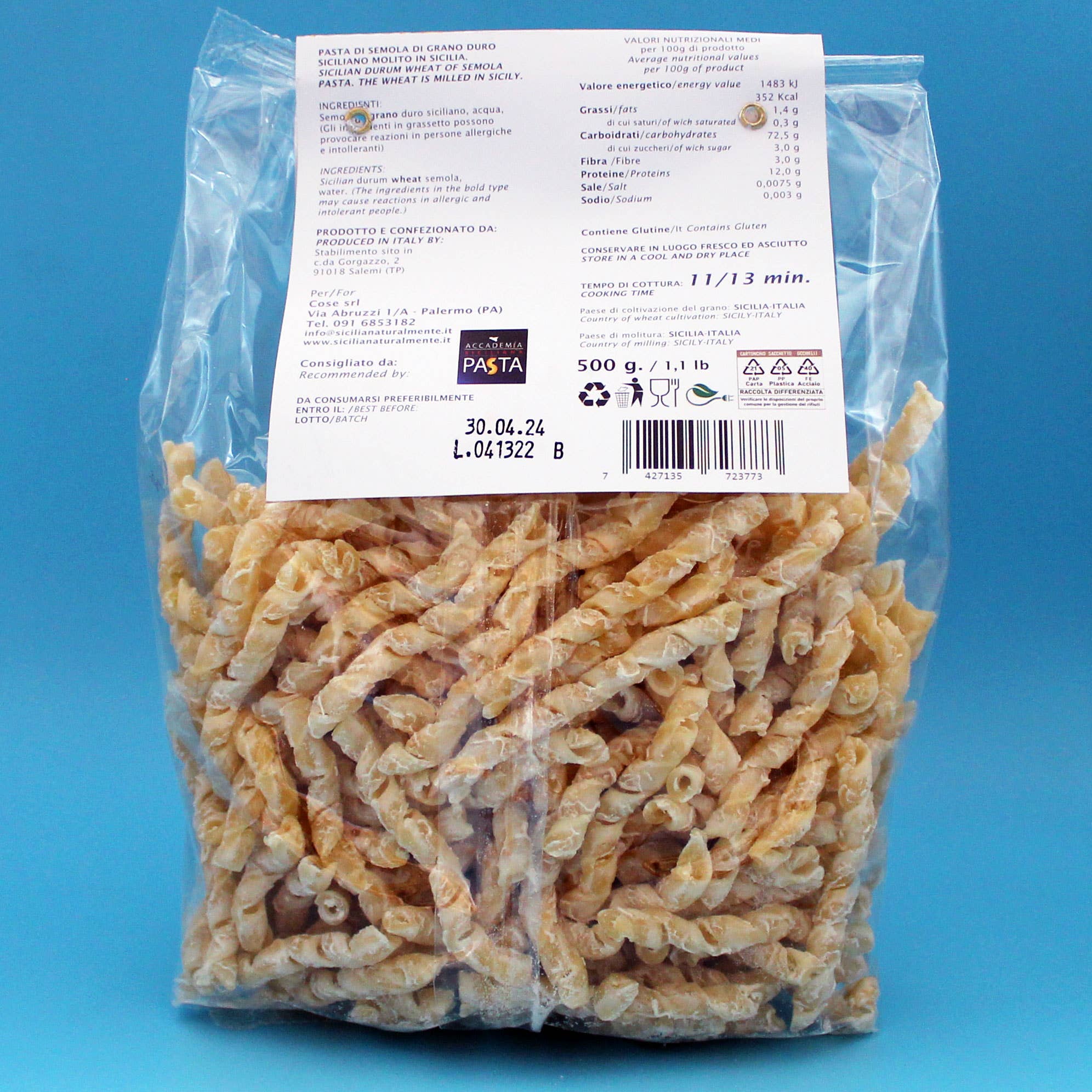 Sicilia naturalmente - Wholesale Pasta - Pasta Busiate Corte - Made in Italy (Sicily)1