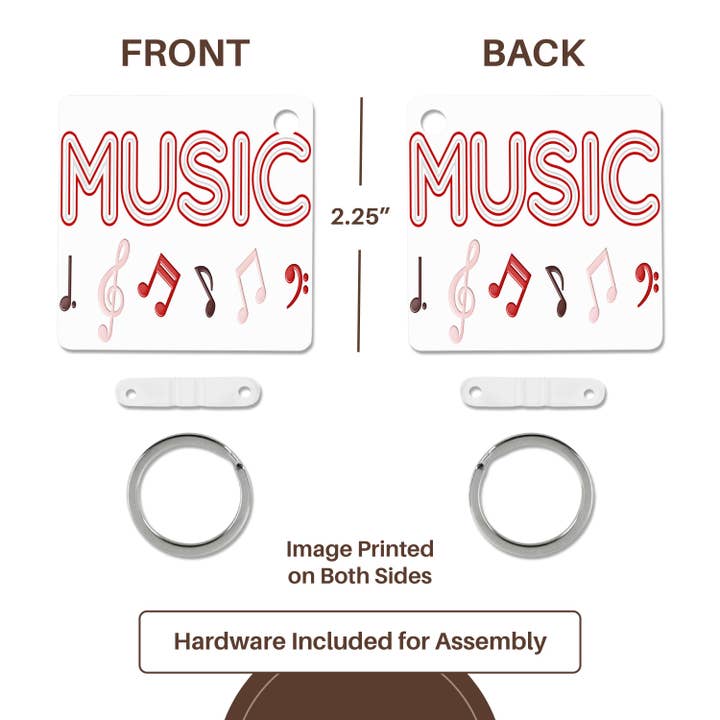 3dRose - Wholesale Keychain - Unisex - 3dRose, Music With Musical Notes Illustration, Key Chain4