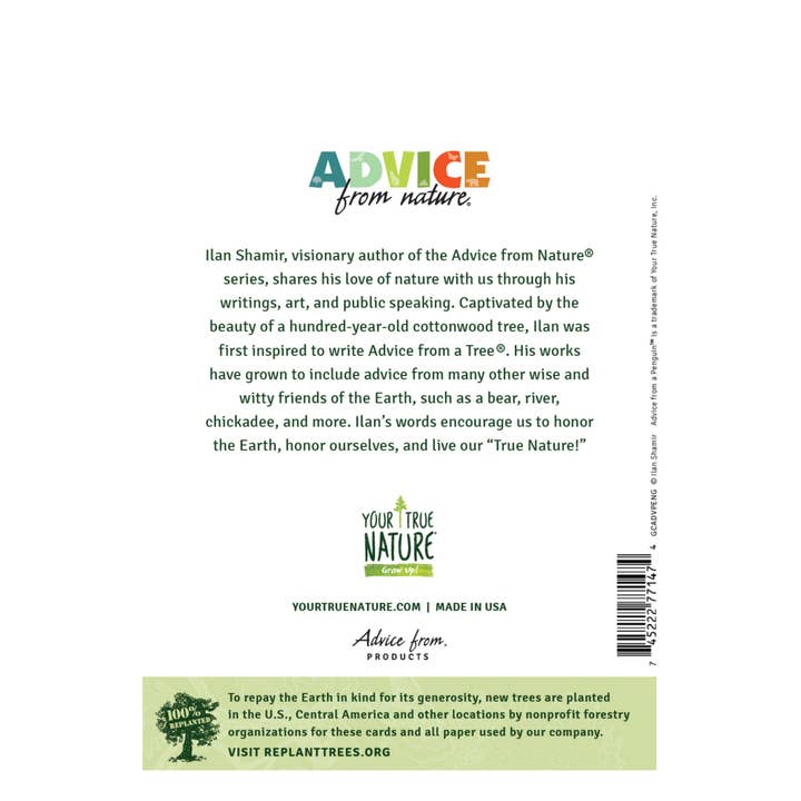 Advice for Life by Your True Nature - Wholesale Everyday Greeting Card - Advice from a Penguin Greeting Card - Blank