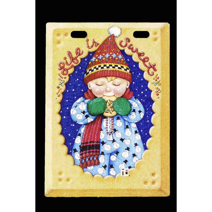 LaserMach - Venta al por mayor Adornos - Adorno navideño de madera «La vida es dulce» de Mary Engelbreit1