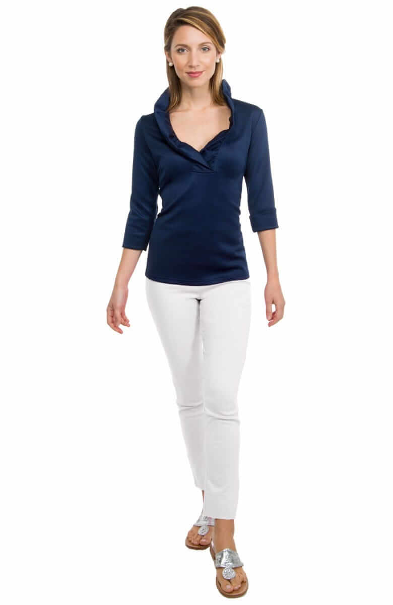 Gretchen Scott LLC - Vente Chemisier – femme - Haut Ruffneck Jersey - Uni15