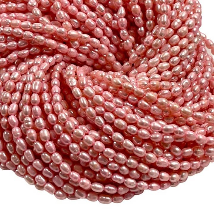 Fios de Contas de Arroz de Pérola Cor-de-Rosa 6x4mm por atacado de TRIVENI USA INC