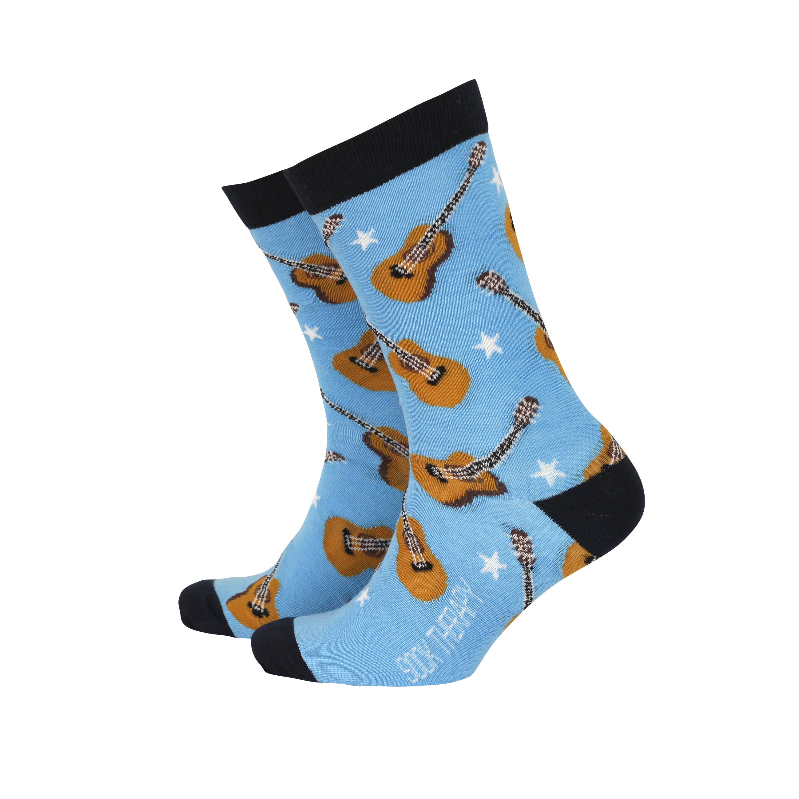 Smiling Faces - Wholesale Socks - Men's - Acoustic Guitars - Men's Bamboo Socks