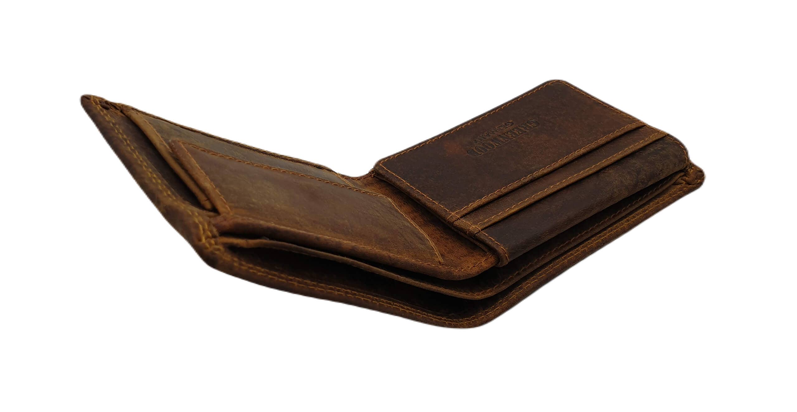 Greenwood - Vendita all'ingrosso Portafoglio - Unisex - Portafoglio piccolo in pelle con protezione RFID, tasche per carte e monete Silas6