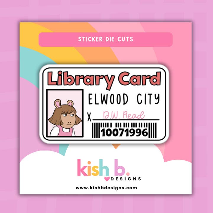 Miss Read's Library Card | Sticker Die Cut for wholesale by Kish B. Designs