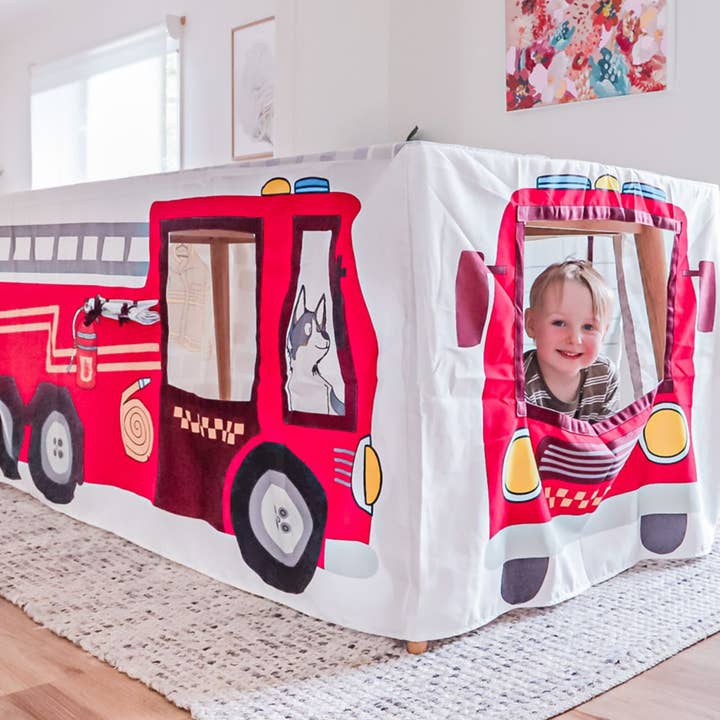 Petite Maison Play - Wholesale Tent - Kids - Fire Truck and Station Table Tent Cubby