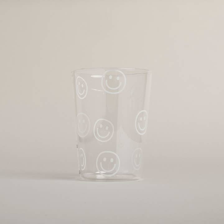 White smileys drinking glass (VE = 6 pcs) for wholesale by Eulenschnitt