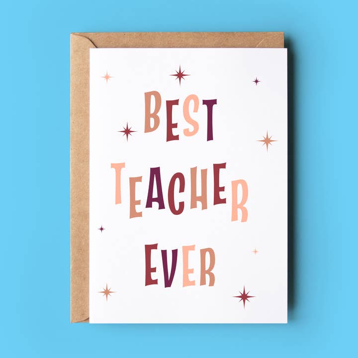 Meilleur enseignant du monde - lot de 6 cartes pour la vente par Wonky Cards