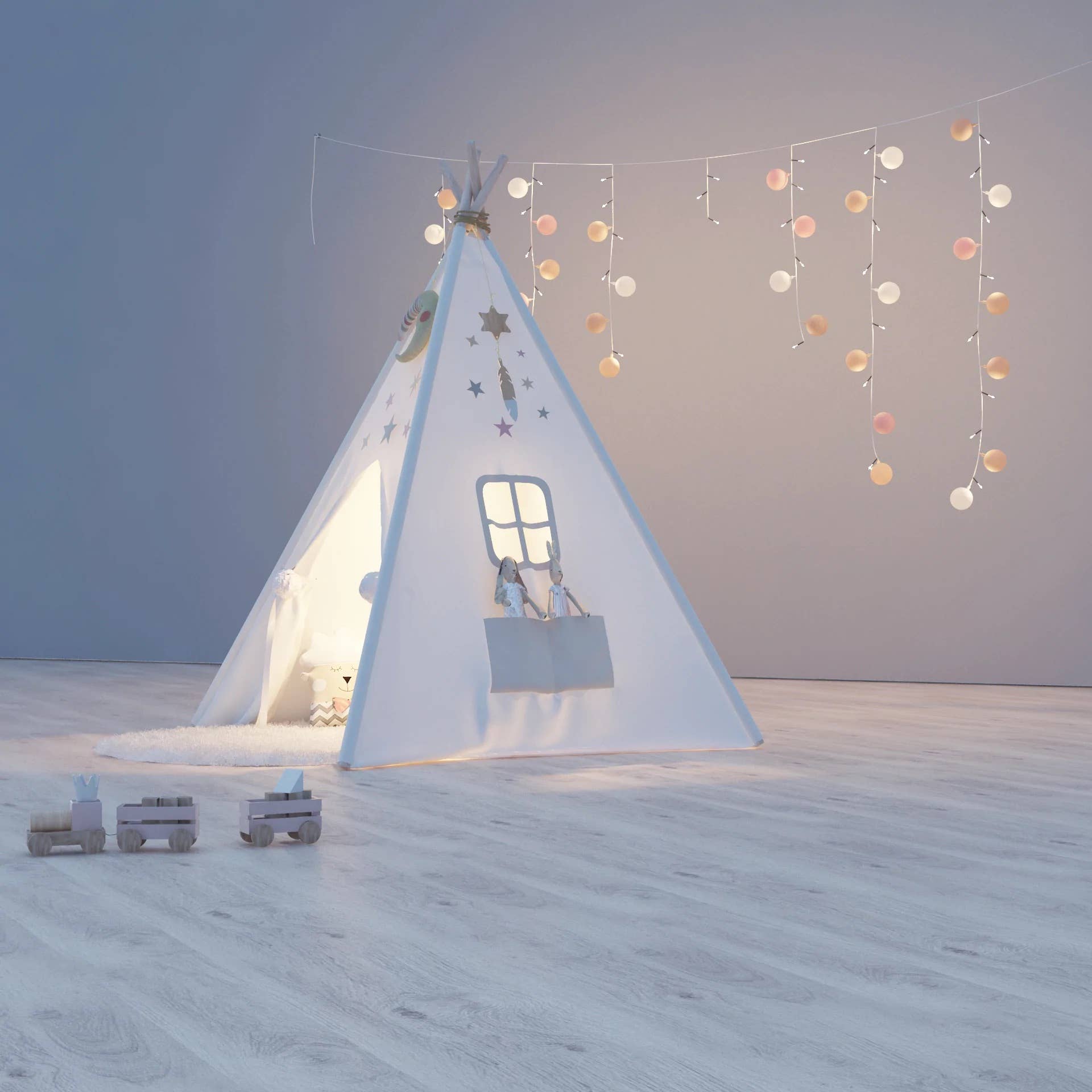 Forest Kids - Wholesale Tent - Kids - Nordic Kids Teepee Play Tent Made of 100% Cotton Canvas8