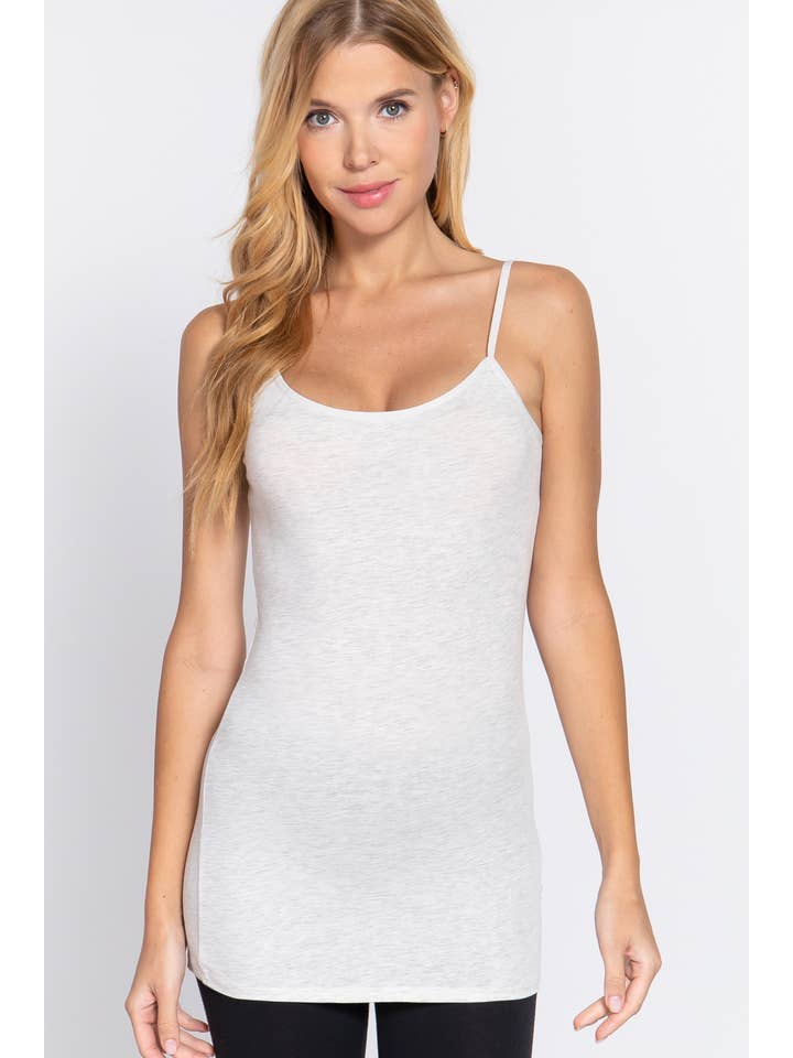 Active Basic | Active USA - Wholesale Camisole - Women's - Basic Tunic Cami w/adjustable Spaghetti Straps36