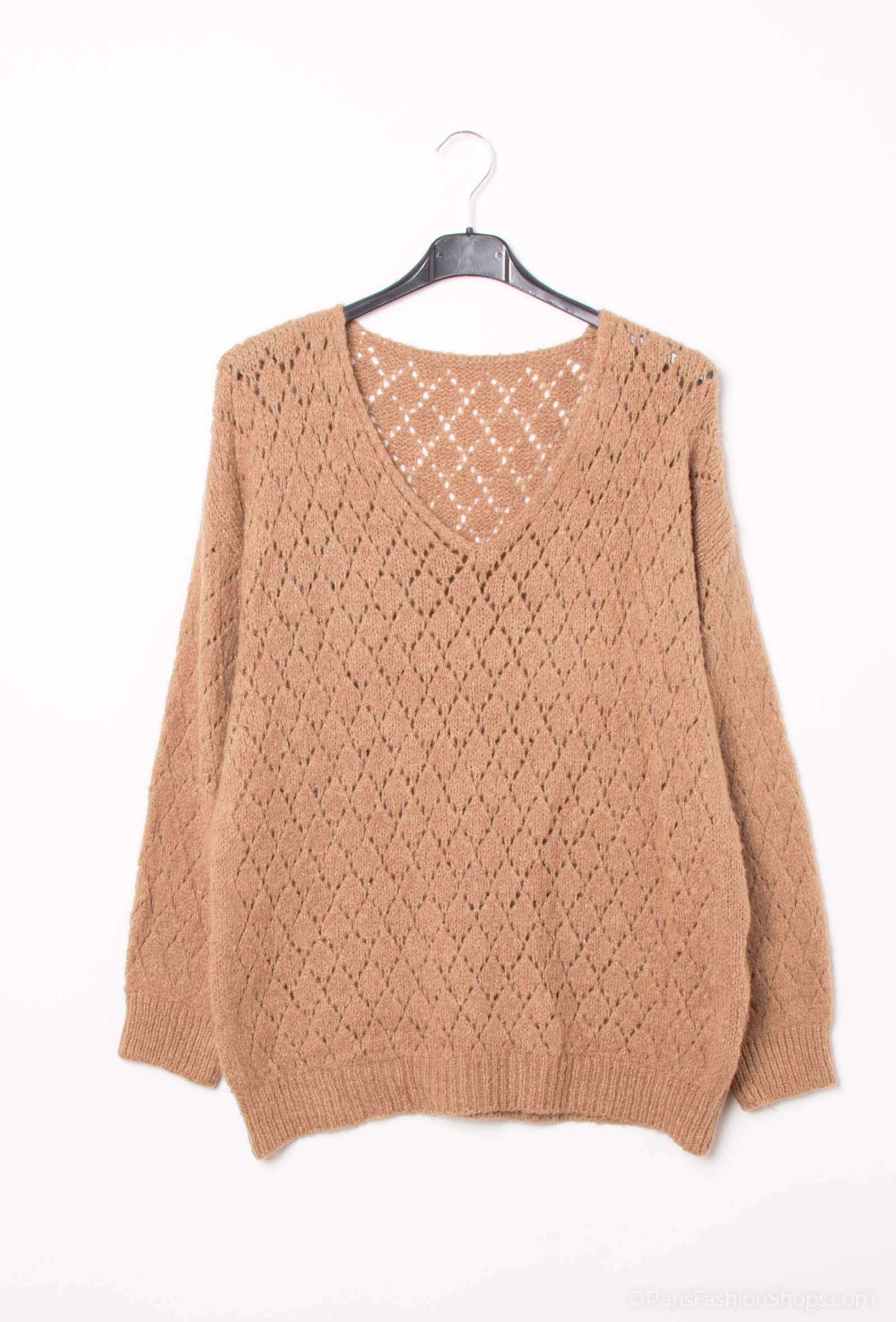 Pépouz' Paris - Vente Pull en maille – femme - Pull en mohair ajourée motif losange PP250520