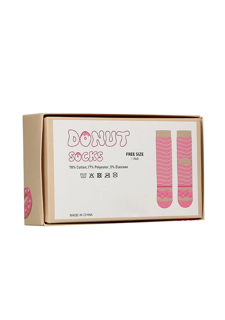 Ohno - Wholesale Socks - Women's - Ohno Gift Items Donut Socks - Pink4