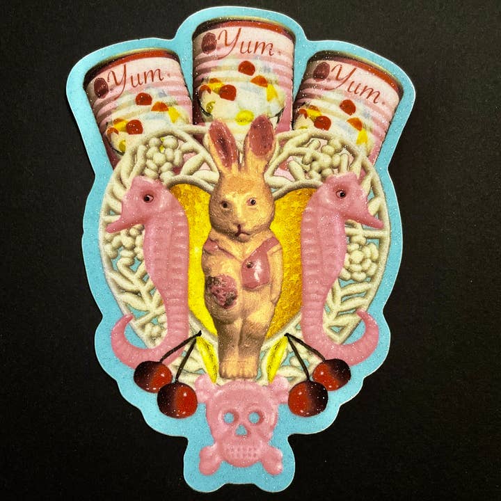 Glitter Sticker for Bunny, Seahorse and Skull Lovers for wholesale by Aimee Miller Art