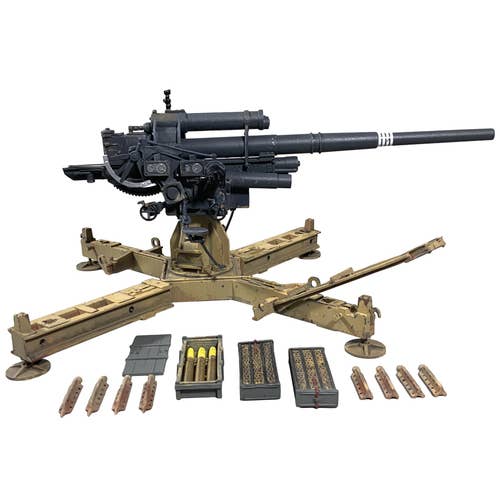 W.Britain Model Figures - Venta al por mayor Figura decorativa - 25182 - Flak 37 alemán de 88 mm, reconstruido al final de la guerra sin escudo