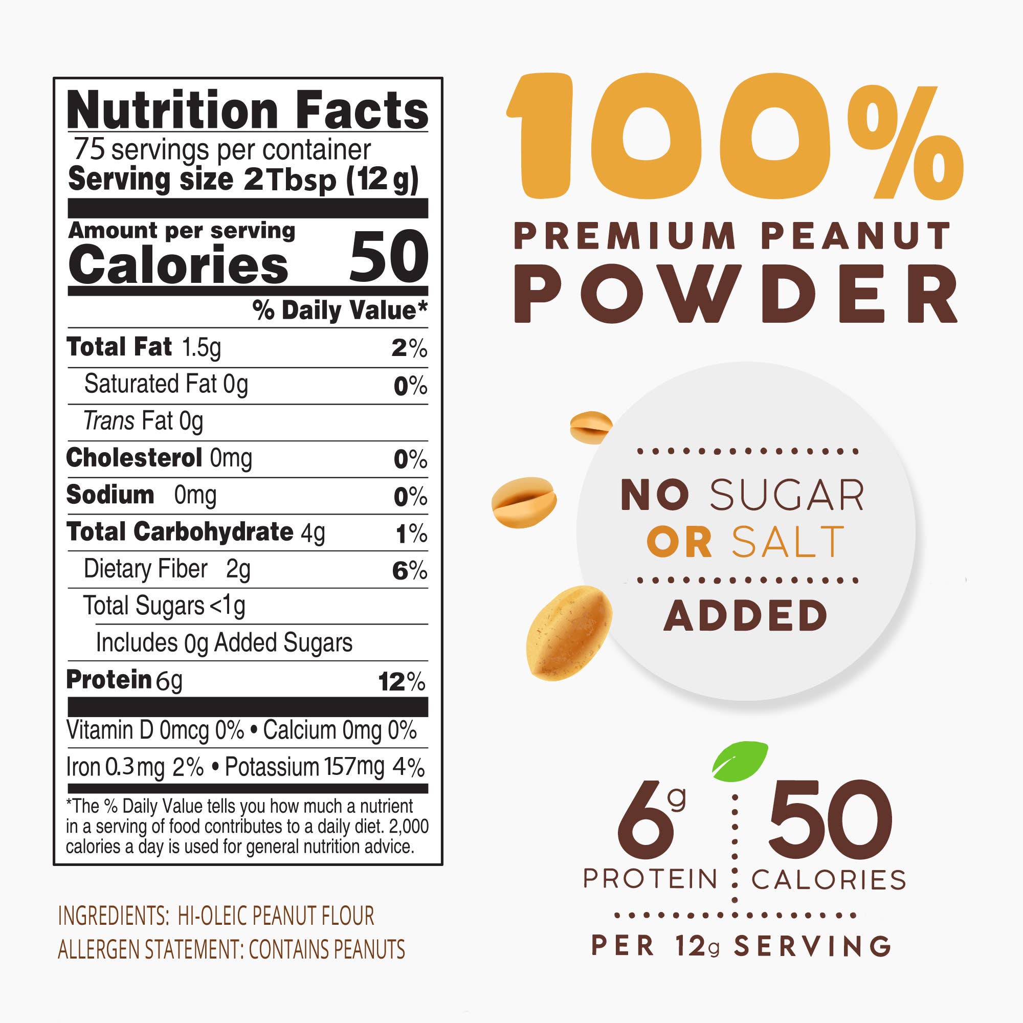 PASOKIN - Wholesale Protein/Superfood Powder - Pasokin Premium Peanut Powder - 2lb Bag2