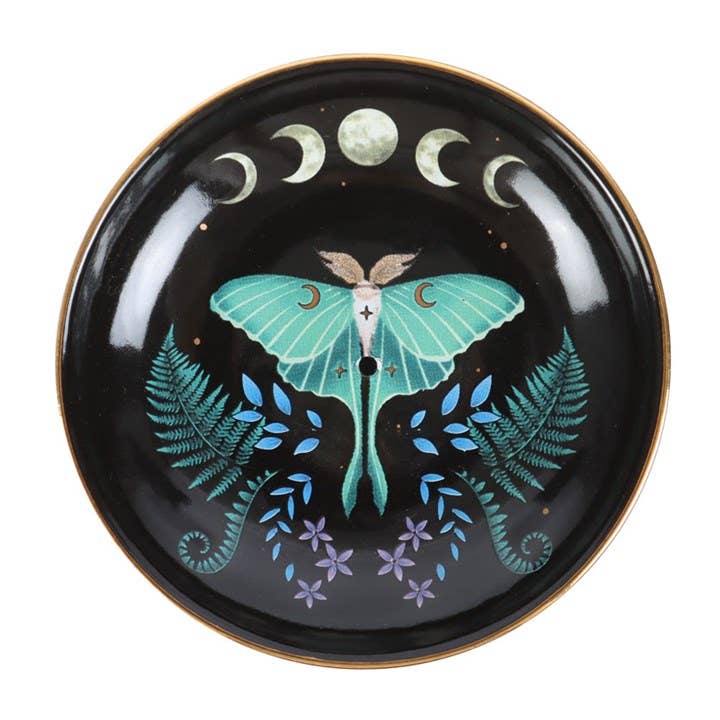 Something Different Wholesale - Wholesale Incense Holder - Luna Moth Ceramic Incense Holder Plate2