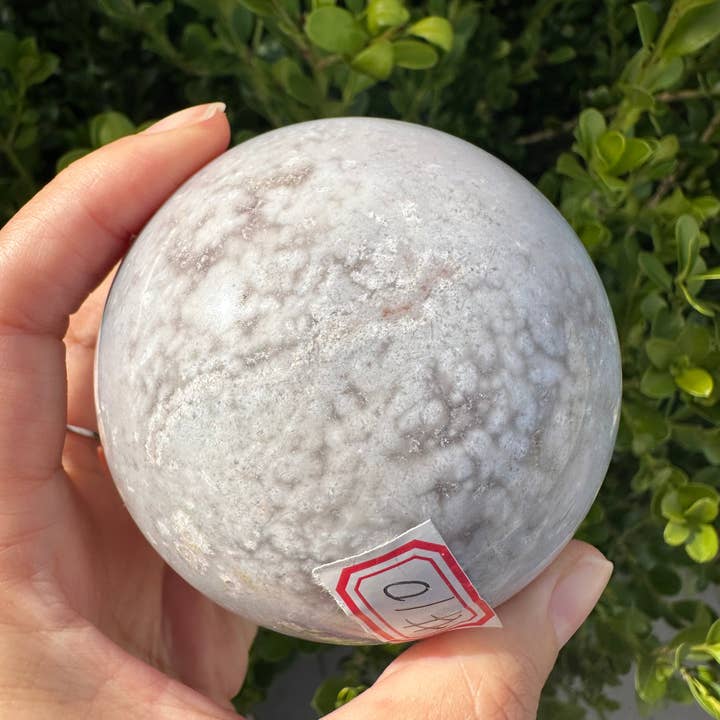 Moon Rituals - Wholesale Spiritual stone/crystal - Large Flower Agate Sphere – Hand-Polished Natural Crystal Ball for Growth & Christmas Crystal Gift #105