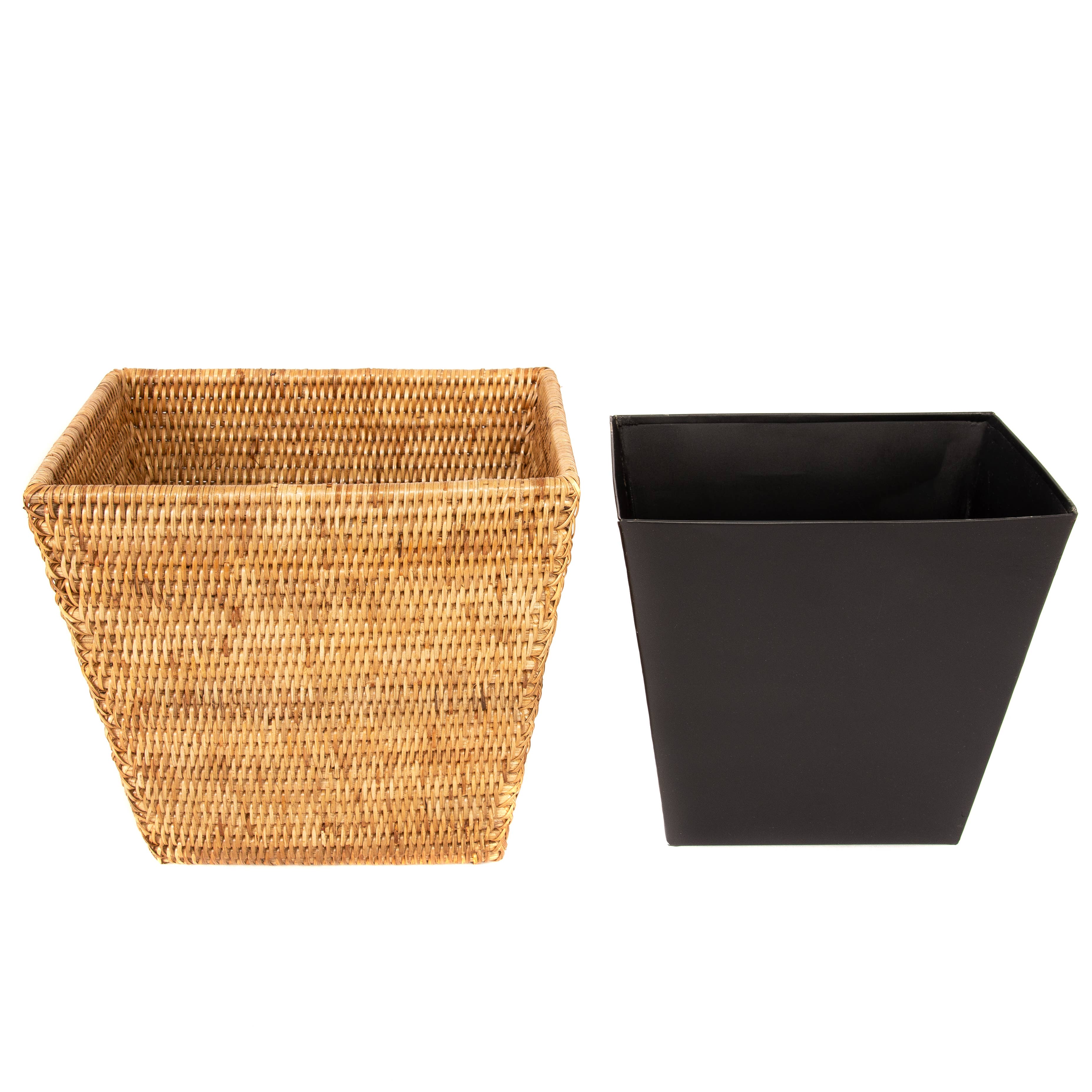 Artifacts Trading Company - Wholesale Trashcan/Trash Bin - Rattan Rectangular Tapered Waste Basket5