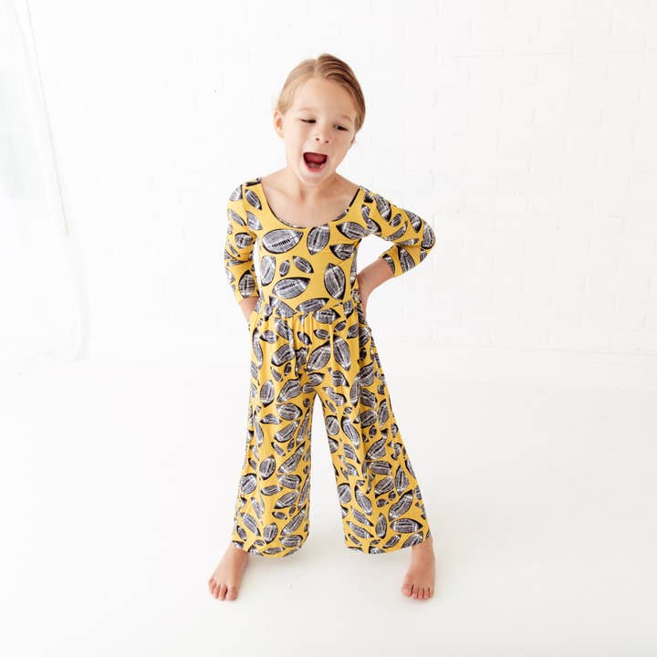 Barboteuse Hit The Sack Football en bambou pour fille pour la vente par Dreamiere