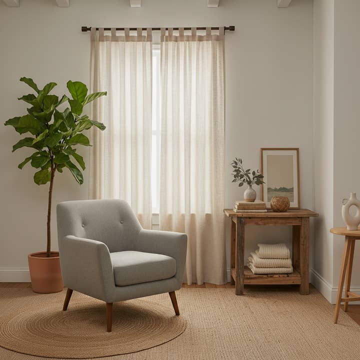 Q VITA - Wholesale Curtain - 20% French Linen 80% TENCEL Curtain/Drape (2 pcs) - Semi Sheer6