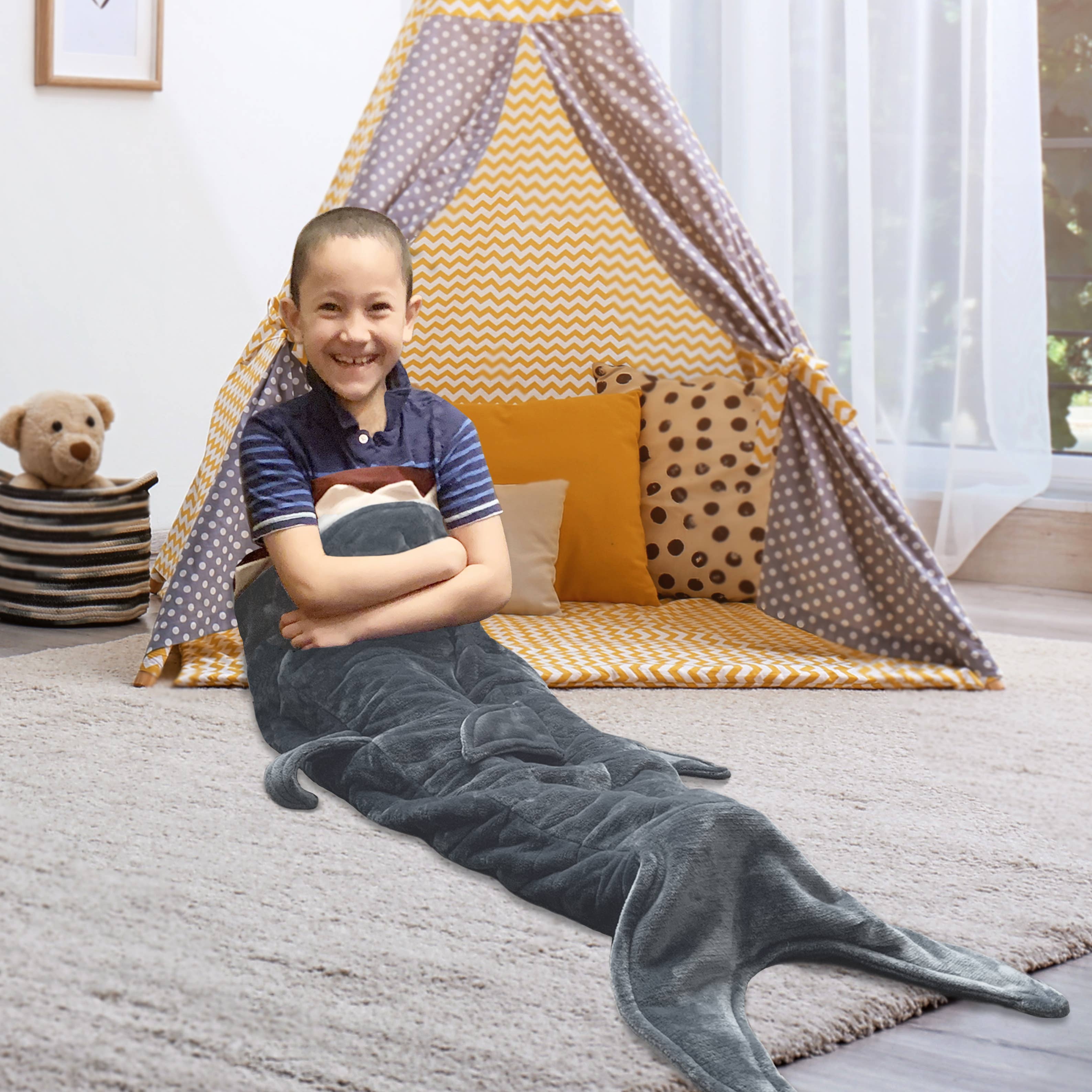 Sutton Home Fashions LLC - Wholesale Bedding Blanket - Kids & Baby - Dream Theory Shark Weighted Throw Blanket 5 lb8