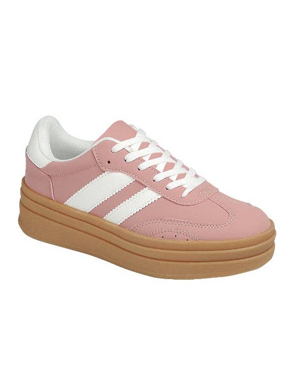 CCOCCI - Wholesale Lifestyle Sneakers - Women's - TOPPING-03 DOUBLE STRAP DESIGN PLATFORM SNEAKERS