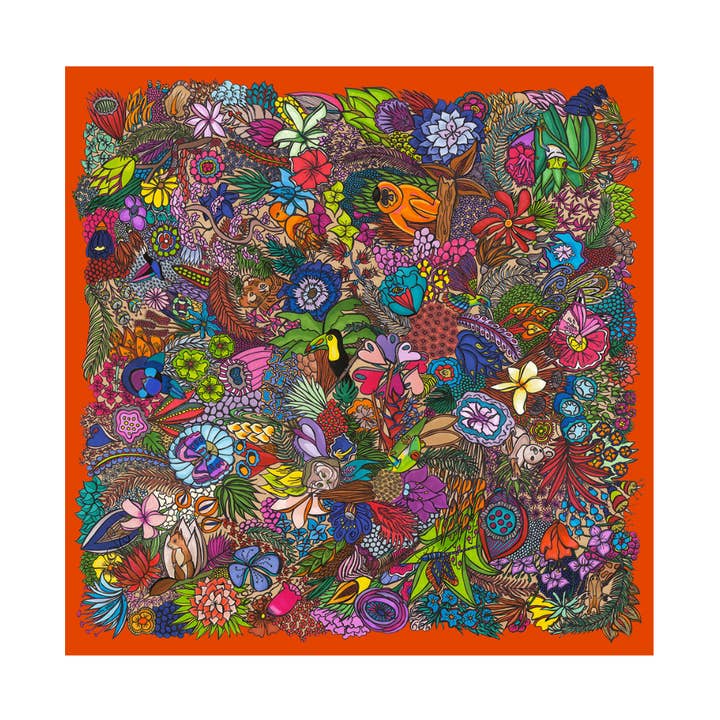 chaga paris - Wholesale Pocket Square - Men's - CHAGA JUNGLE SILK CLUTCH0