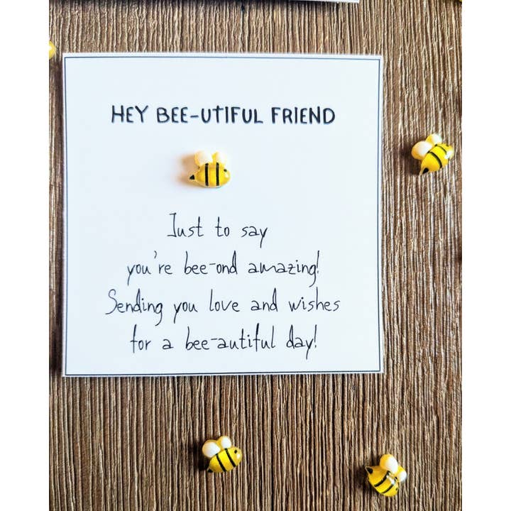 Uplifted Ink - Wholesale Friendship Card - Bee-autiful Friend Card with Bee Figurine