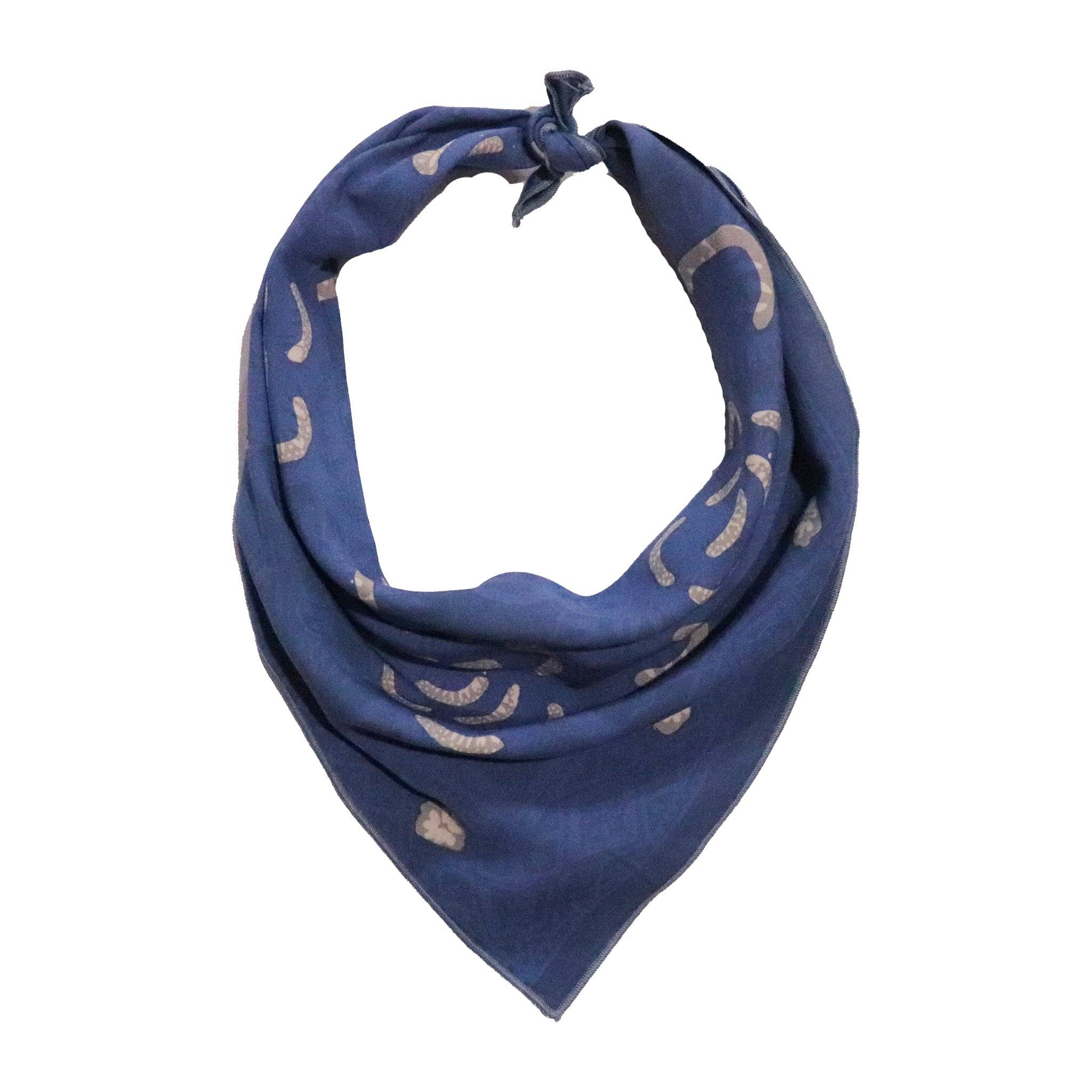 Kasih Co-op - Wholesale Bandana - Unisex - Hand Dyed Batik Bandana, 100% Soft Cotton, Blue Rose, Dark Blue, 18.5"3