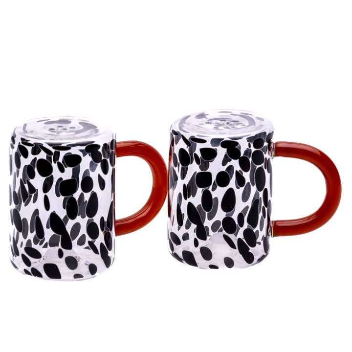 The Glass House Wholesale Interiors Ltd. - Wholesale Salt & Pepper Shaker Set - Glass Salt and Pepper Shaker : Black Spotty