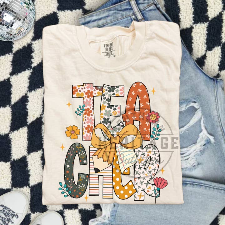 Fall Floral Teacher Tee – Comfort Colors for wholesale by Southern Heritage Outfitters