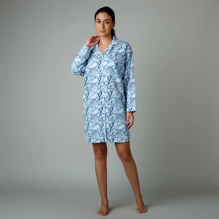 Multi Shells on the Beach Nightshirt for wholesale on Faire2