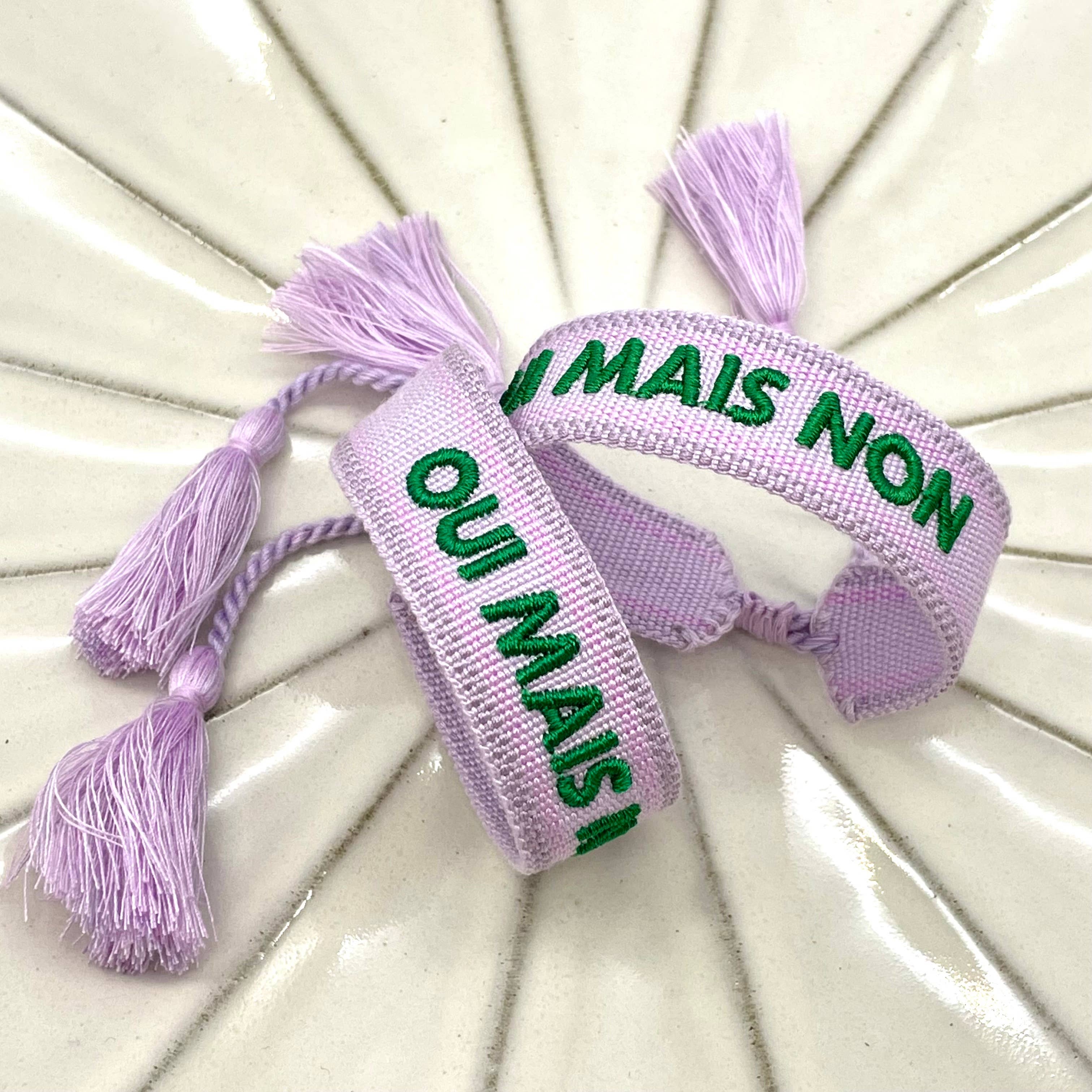 Parsley & Pepper - Wholesale Woven/Braided Bracelet - OUI MAIS NON statement bracelet woven, embroidered0