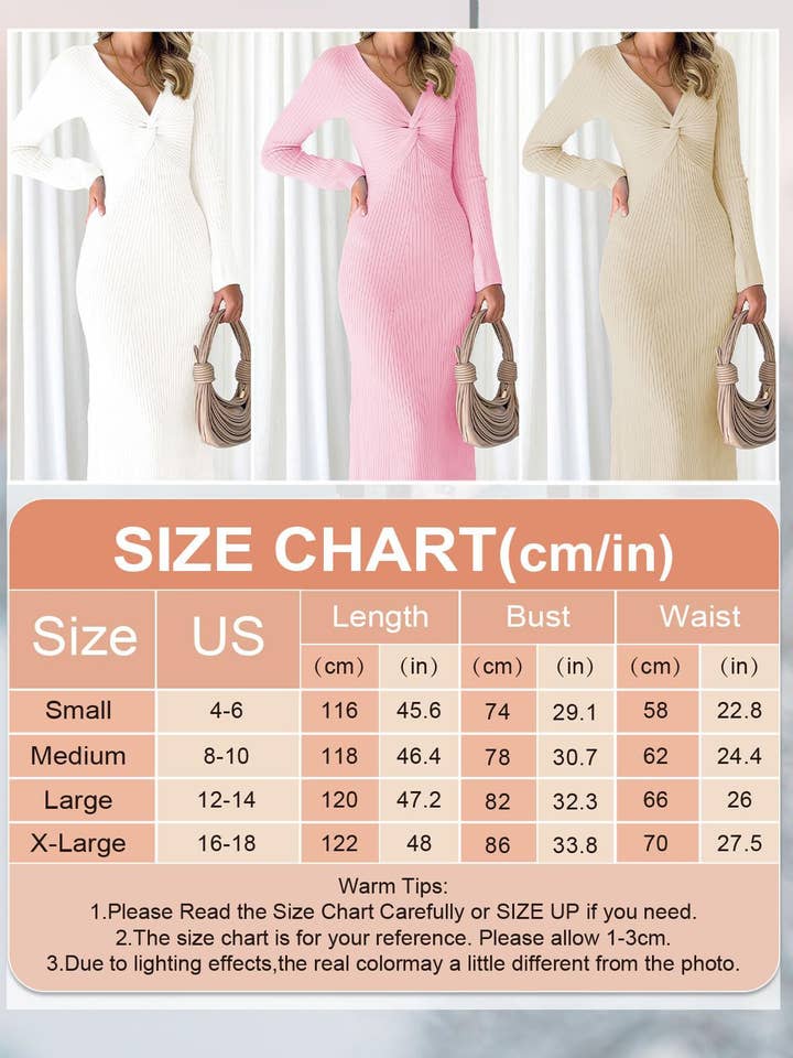 Little Trendy - Wholesale Dress - Women's - Women's long sleeve twisted knitted dress