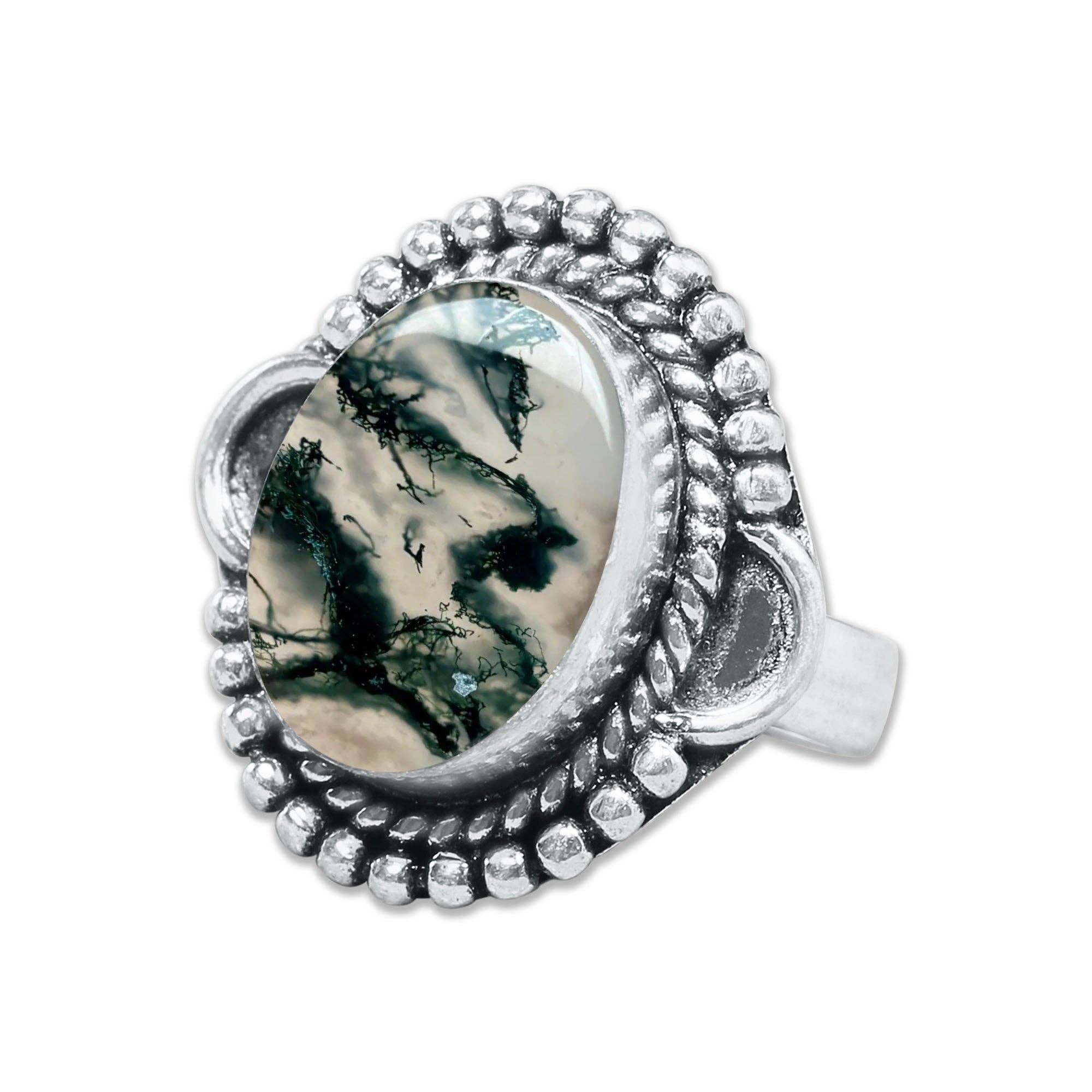 Handmade Jewels – wholesale Cocktail/Statement Ring – Mossagatringar – Handgjorda, Silverpläterade, Naturinspirerade (Tillverkade på Beställning)13